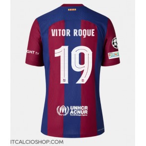 Barcelona Vitor Roque #19 Prima Maglia 2023-24 Manica Corta